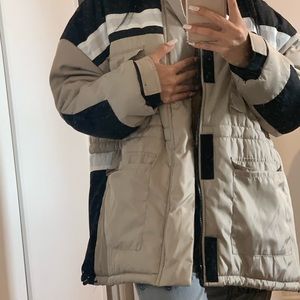 Stone Padded Colour Block Jacket.